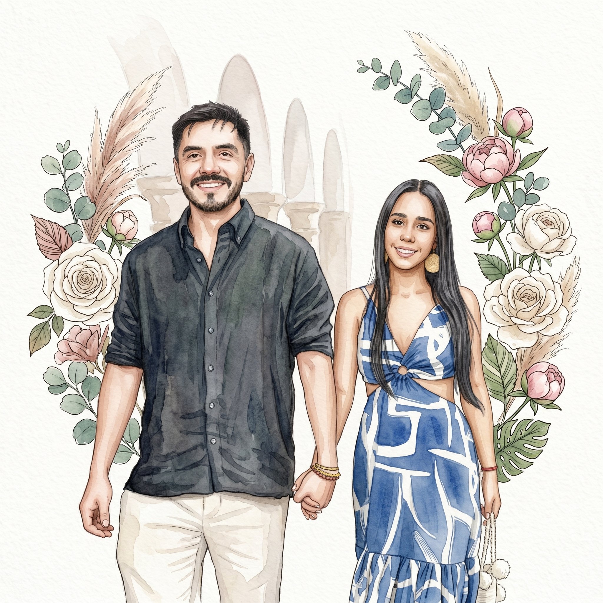 Serch & Mile — ilustración acuarela